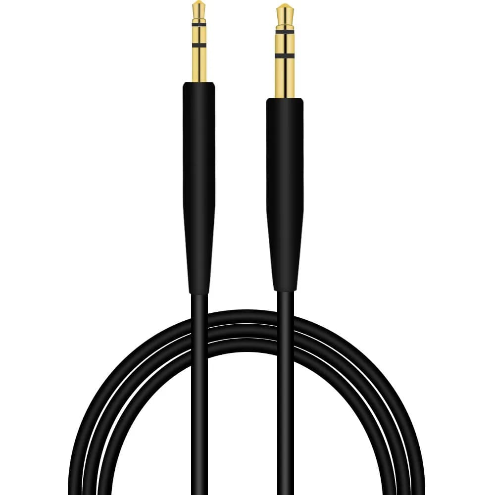 Aquelo Replacement Headphone Cable for Bose QC35 II, QC45, NC700, QC25, SoundLink, SoundTrue (Black, 1.5m) - main product image