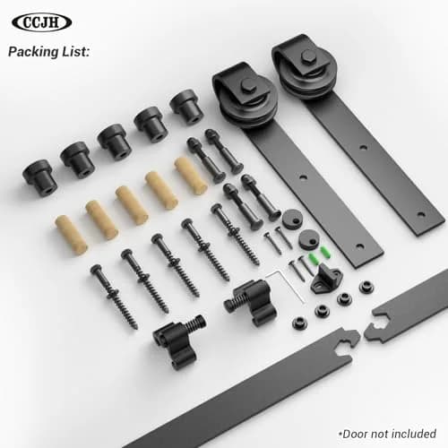 CCJH 9.6ft Sliding Barn Door Hardware Kit for Single Wooden Door | Max Fit 59'' Wide Door Panel thumbnail 5