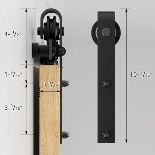 CCJH 9.6ft Sliding Barn Door Hardware Kit for Single Wooden Door | Max Fit 59'' Wide Door Panel thumbnail 9