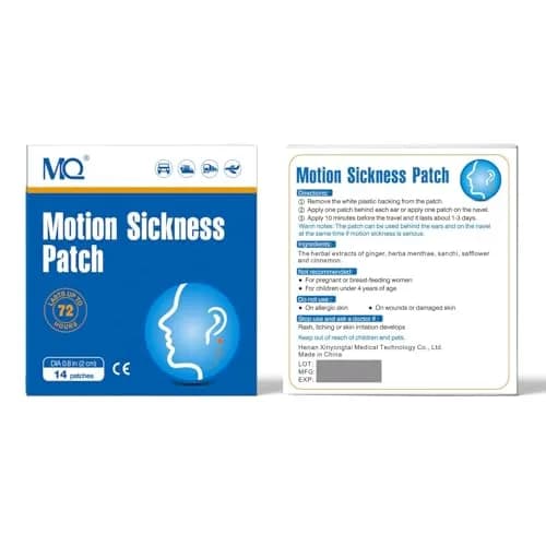 MQ 14ct Motion Sickness Patches Non Drowsy Waterproof Patch Behind Ear for Cruise Travel, Long Last 72H | Natural Herb Relief thumbnail 8