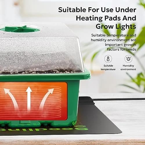 MIXC 10 Pack Seed Starter Tray with Humidity Dome, 120 Cells | Reusable Green Planter Kit thumbnail 2