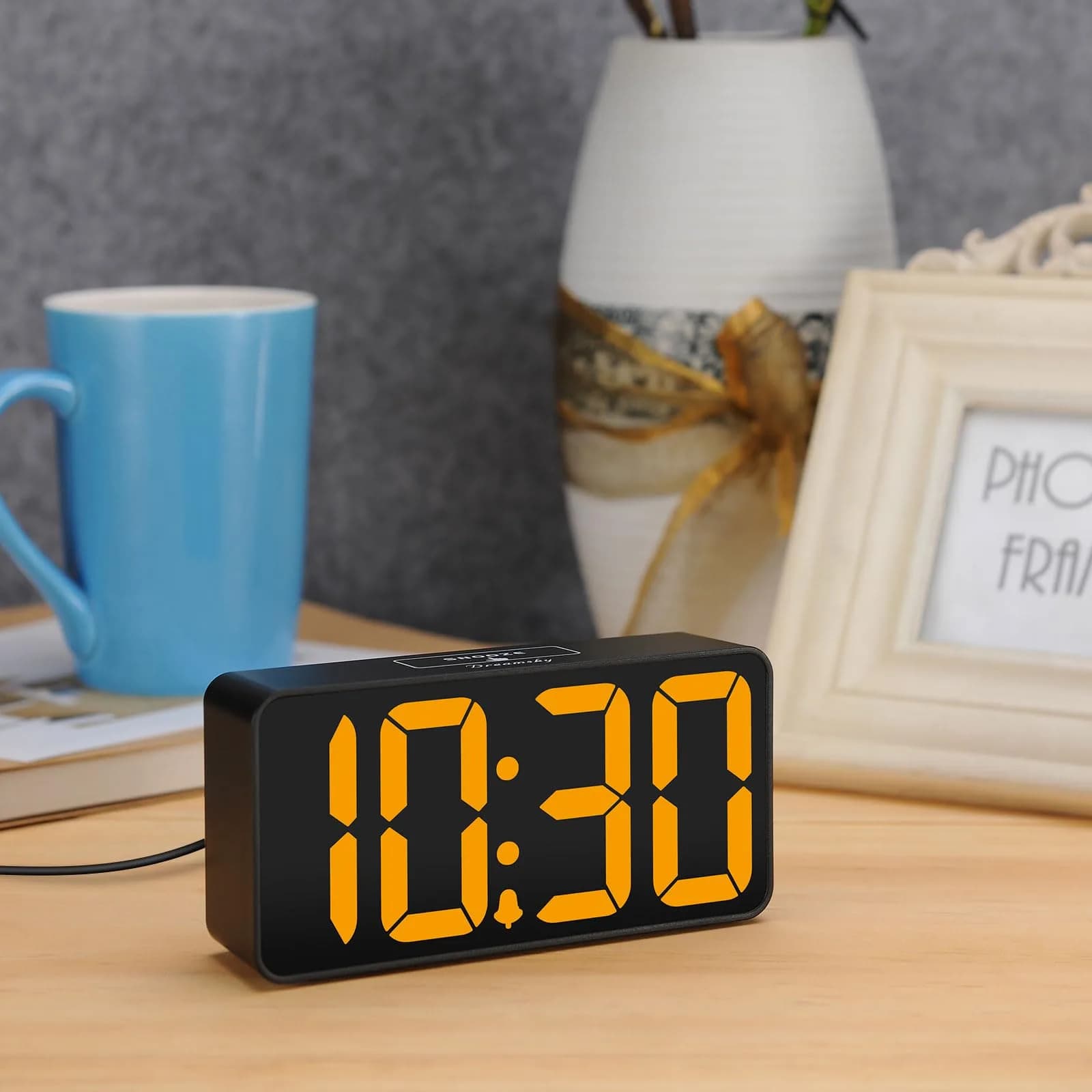 DreamSky Small Digital Alarm Clock for Bedroom with Large Big Numbers | Bright 2-inch LED Display, Adjustable Alarm & USB Charging - view 5