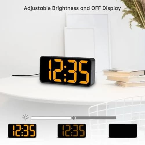 DreamSky Small Digital Alarm Clock for Bedroom with Large Big Numbers | Bright 2-inch LED Display, Adjustable Alarm & USB Charging thumbnail 3