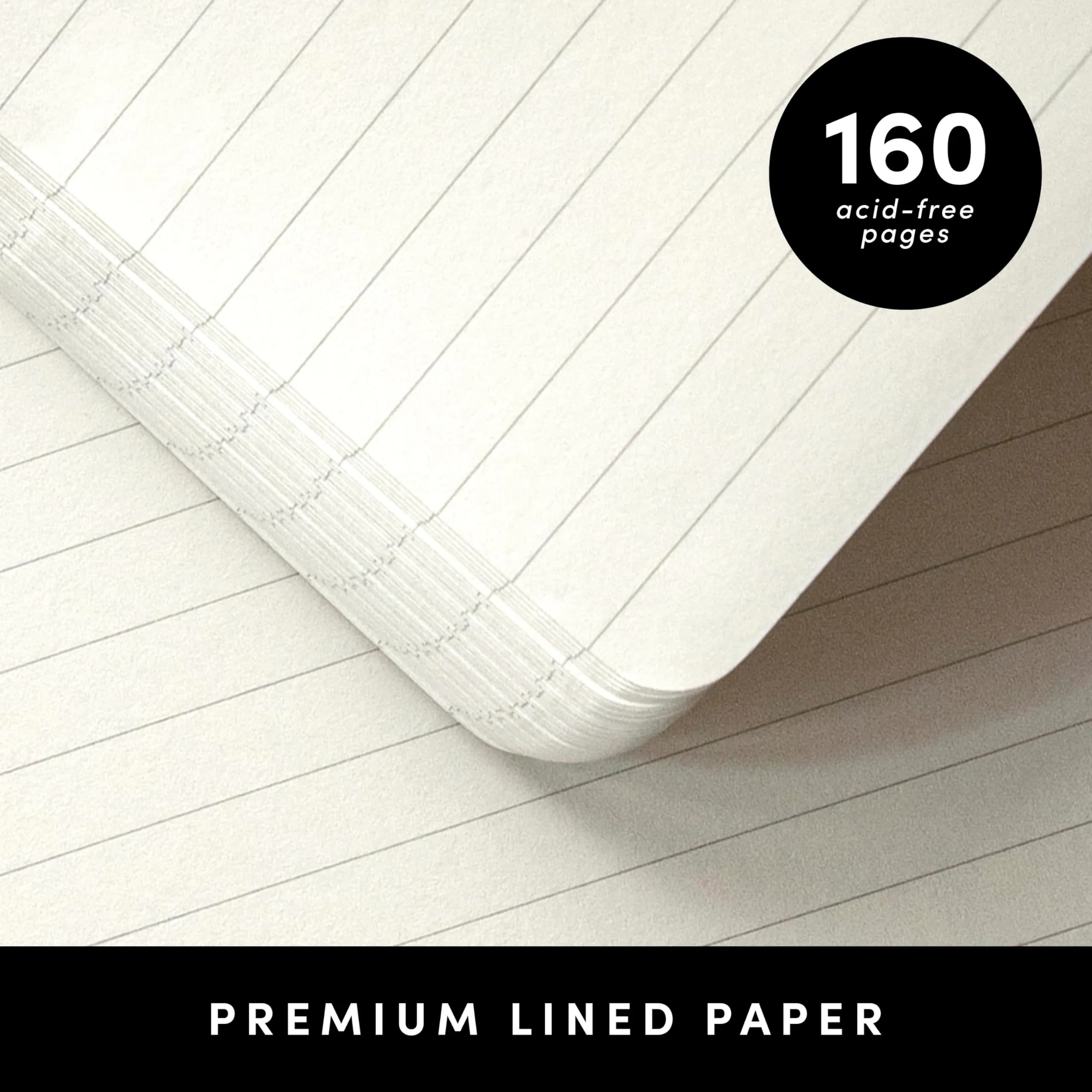 PAPERAGE Lined Journal Notebook, Hardcover Journal for Work, School & Note Taking, 160 Pages, 5.6" x 8", College Ruled, White thumbnail 4