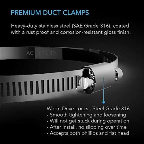 AC Infinity Stainless Steel Duct Clamps 6" | Heavy-Duty Inline Fan Connectors thumbnail 2