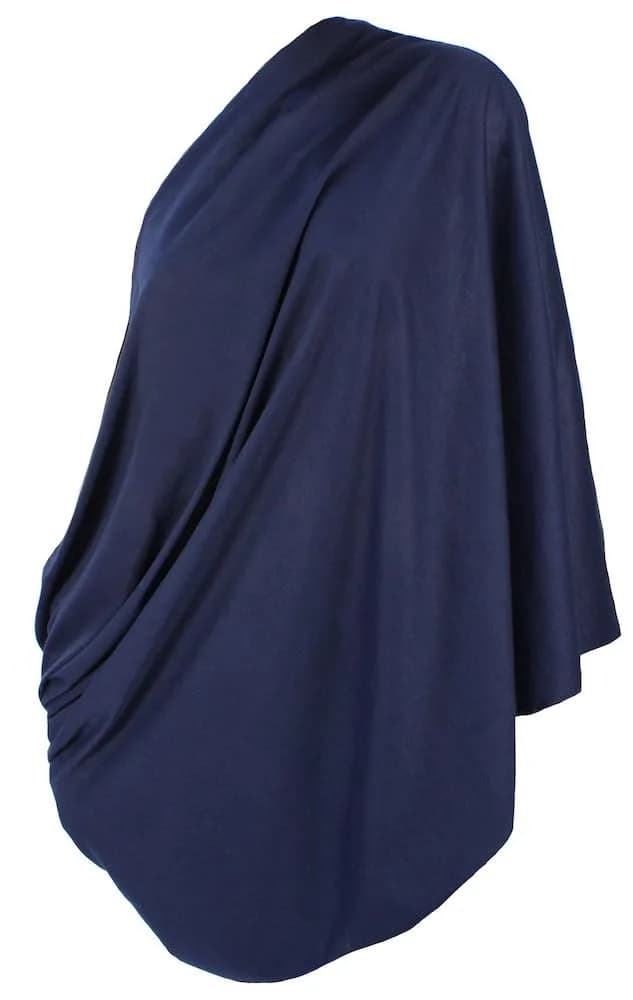 LK Baby Nursing Scarf for Breastfeeding Privacy Cover - 2 Pack Grey & Blue | Breathable Jersey Fabric — Navy Blue