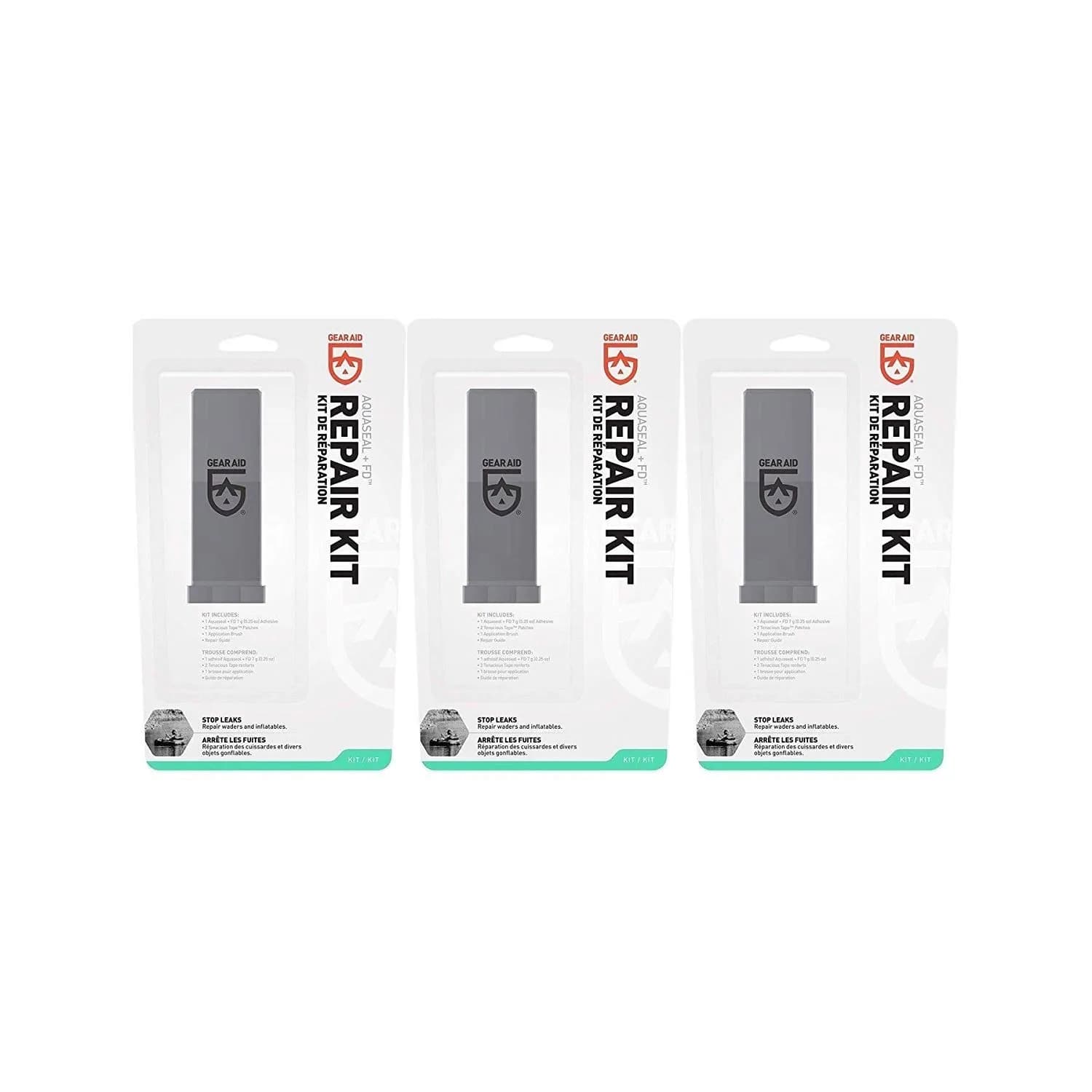 GEAR AID Aquaseal Wader and Boot Repair Kit 3 Pack | Waterproof Adhesive and Patch Kit for Neoprene, GORE-TEX, and Outdoor Gear - main product image