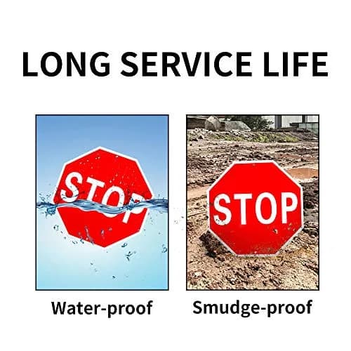 Enjoyist Stop Sign 12" x 12" (30cm x 30cm) 40 Mil Rust-Free Aluminum | Reflective UV Protected Weatherproof Warning Sign thumbnail 4