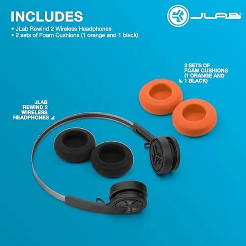 JLab Rewind 2 Retro Wireless On-Ear Headphones | 20+ Hour Playtime, EQ3 Sound, Google Fast Pair thumbnail 8
