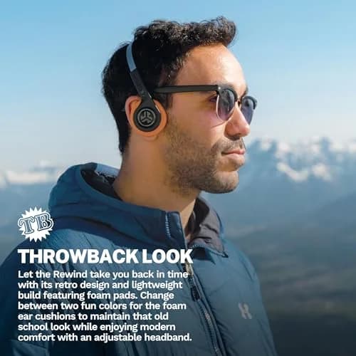JLab Rewind 2 Retro Wireless On-Ear Headphones | 20+ Hour Playtime, EQ3 Sound, Google Fast Pair thumbnail 4