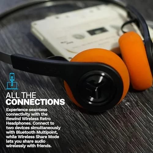 JLab Rewind 2 Retro Wireless On-Ear Headphones | 20+ Hour Playtime, EQ3 Sound, Google Fast Pair thumbnail 5