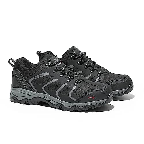 NORTIV 8 Men's Waterproof Hiking Shoes Low Top Black/Dark/Grey 23.6cm (9.3in) thumbnail 7