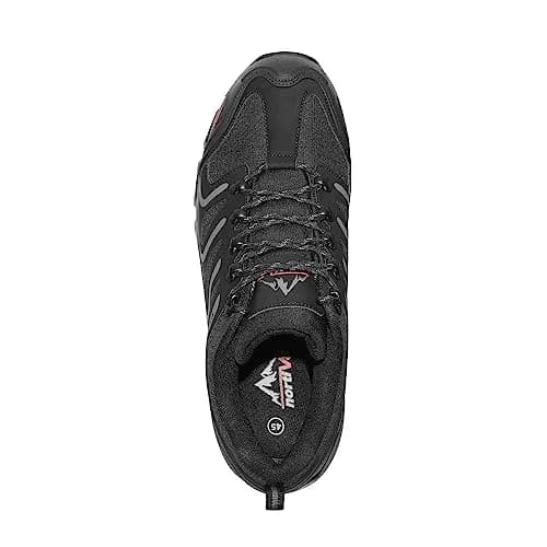 NORTIV 8 Men's Waterproof Hiking Shoes Low Top Black/Dark/Grey 23.6cm (9.3in) thumbnail 3