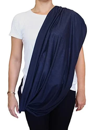 LK Baby Nursing Scarf for Breastfeeding Privacy Cover - 2 Pack Grey & Blue | Breathable Jersey Fabric thumbnail 9