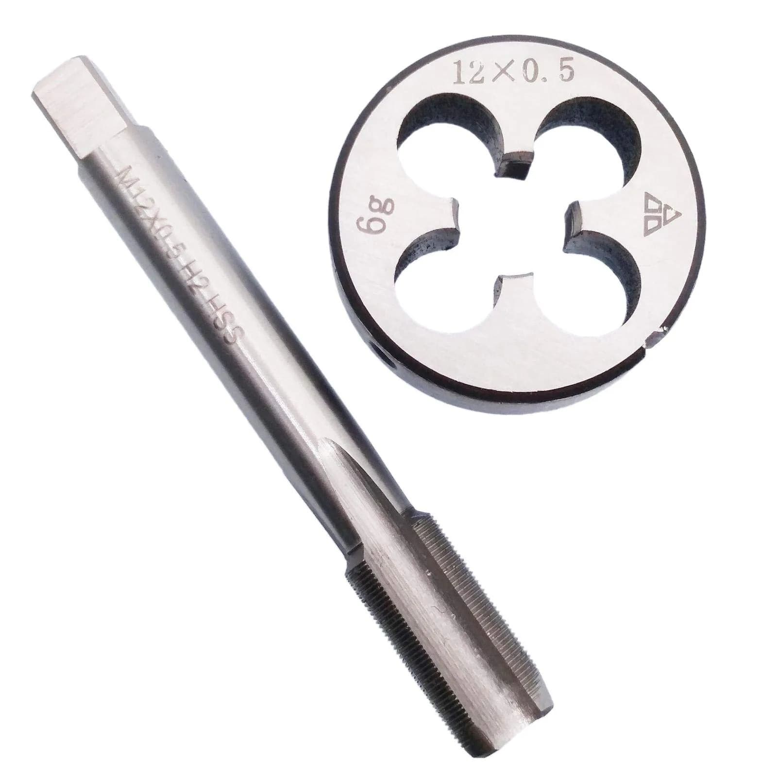 Yodaoke HSS M12 x 0.5mm Threading Die & Tap Set | Metric Right Hand, 80mm Tap & 38mm Die Diameter (110c) - main product image