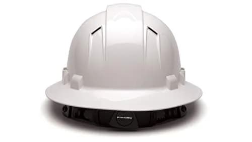 Ridgeline Full Brim Vented Hard Hat with 4-Point Ratchet Suspension, White | ANSI Z89.1 Type I Class C thumbnail 4