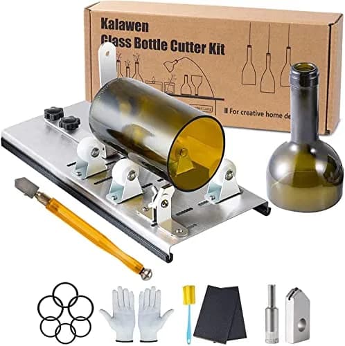 Kalawen Glass Bottle Cutter Kit for DIY Projects | Cuts Wine, Beer, Liquor, Whiskey, Alcohol, Champagne Bottles (Black, 35cm L x 15cm W x 7cm H) thumbnail 1