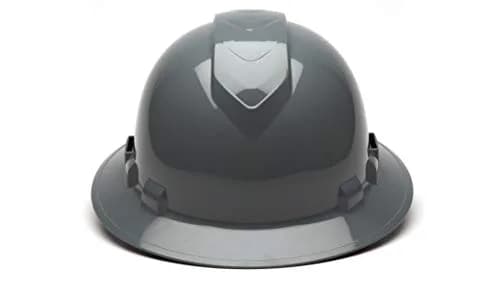 Ridgeline Full Brim Hard Hat 4 Point Ratchet Slate Gray | Vented Construction Helmet with ANSI Z89.1 Type I Class C thumbnail 2