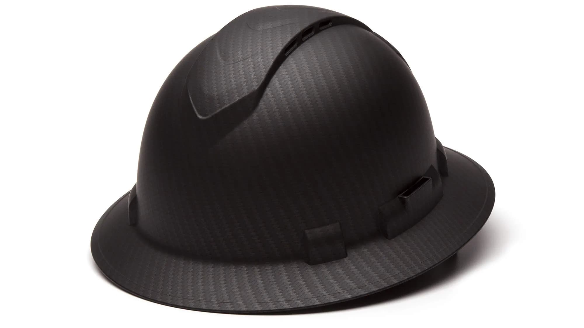 Ridgeline Matte Black Graphite Pattern Full Brim Vented Hard Hat with 4-Point Ratchet Suspension (25.4 cm L x 22.9 cm W x 17.8 cm H) - main product image
