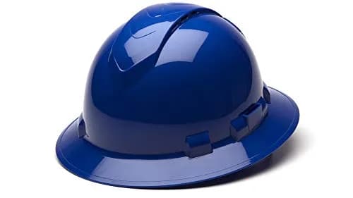 Ridgeline Blue Full Brim Vented Hard Hat with 4-Point Ratchet Suspension | ANSI Z89.1 Type 1 Class C thumbnail 1