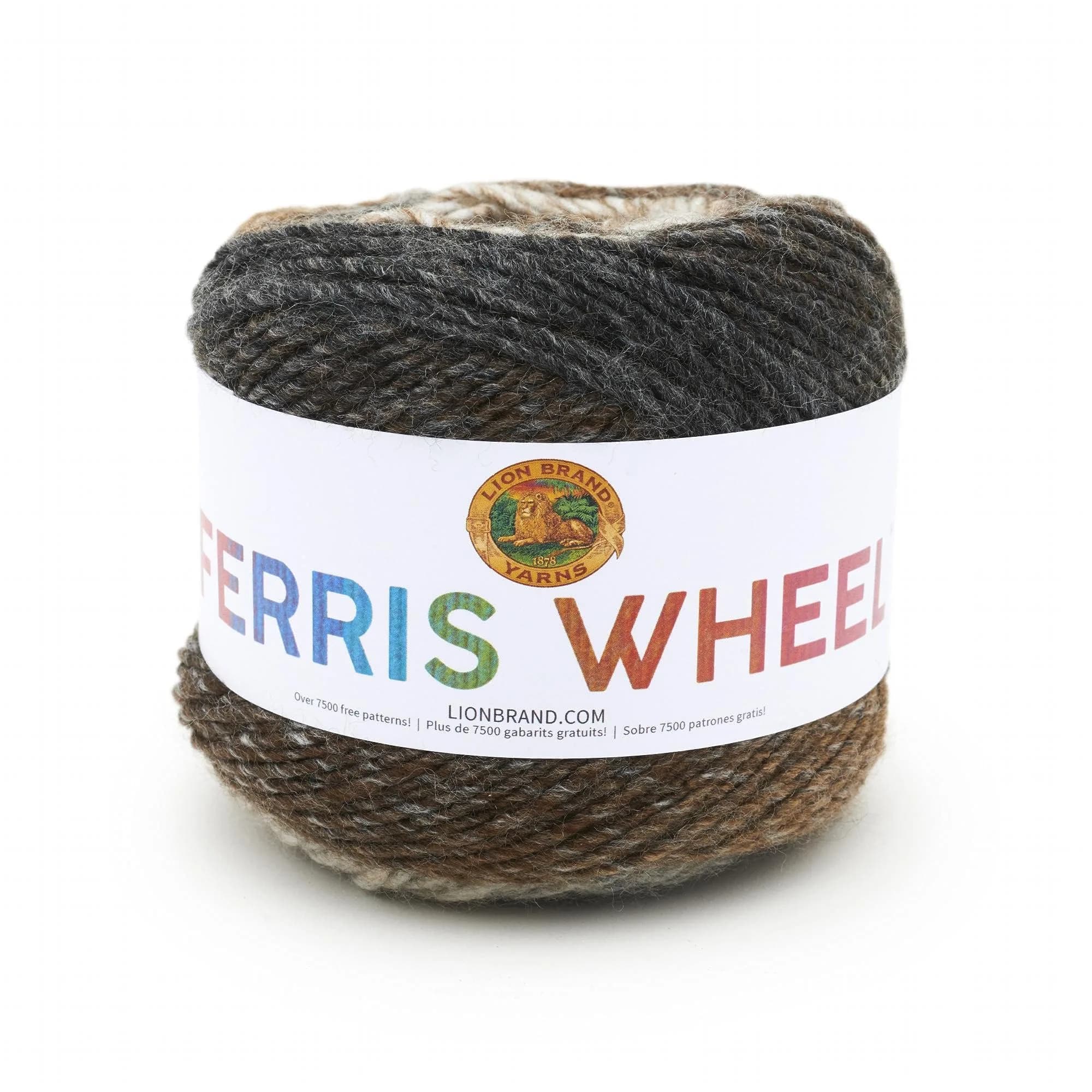 Lion Brand Yarn Ferris Wheel Crochet Yarn Morning Java Multicolor | 270 yd. Worsted Acrylic for Colorful Crafts - main product image