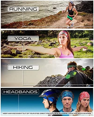 KALILY 12PCS Microfiber Neck Gaiter Headband Bandana 25cm (9.8in) x 48cm (18.9in) | Versatile Headwear for All Seasons thumbnail 5