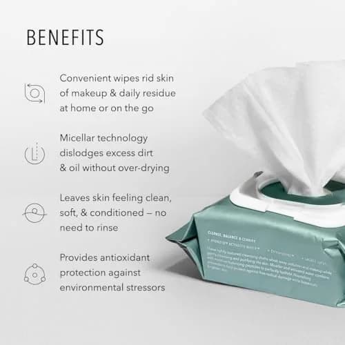 HydroPeptide HydroActive Micellar Cleansing Cloths | Hydrates & Removes Makeup (30 Cloths) thumbnail 3