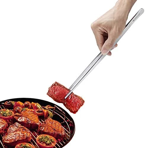 MSY BIGSUNNY Kitchen Food Tweezers in Fine Stainless Steel, 12-inch Long Tweezer with Serrated Tips for Cooking and Serving thumbnail 6