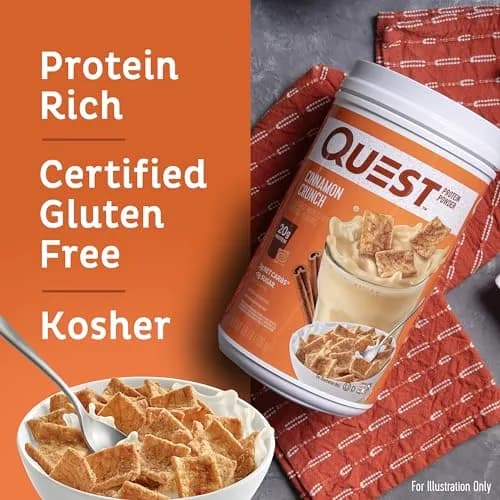 Quest Cinnamon Crunch Protein Powder 1.6 Pound | 20g Protein, Low Carb, Gluten Free thumbnail 3