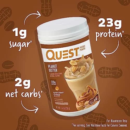 Quest Peanut Butter Protein Powder 1.6 Pound | 23g Protein, Low Sugar, Gluten Free thumbnail 2