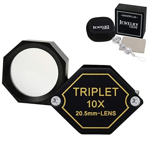 DANOPLUS 10x Magnifier Jewelry Loupe 20.5mm | Achromatic Triplet Lens for Jeweler, Stamp, Coin, Hobbyist thumbnail 1