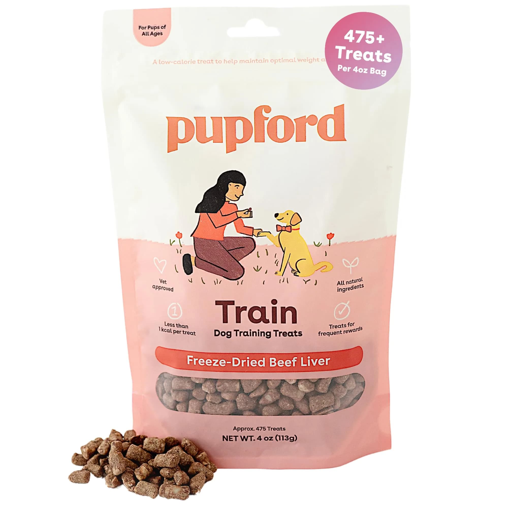 Pupford Freeze Dried Training Treats for Dogs & Puppies (Beef Liver, 4 oz) | All-Natural, Low-Calorie, Perfect for Training - main product image