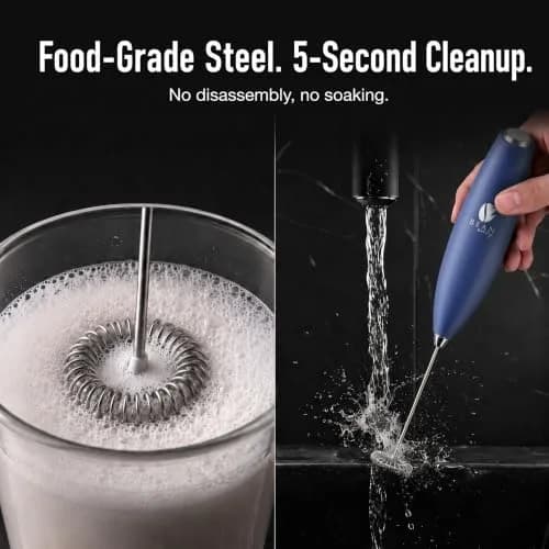 Bean Envy Milk Frother Handheld - Blue | 19,000 RPM Electric Foam Maker for Coffee & Hot Chocolate thumbnail 6