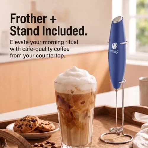 Bean Envy Milk Frother Handheld - Blue | 19,000 RPM Electric Foam Maker for Coffee & Hot Chocolate thumbnail 3