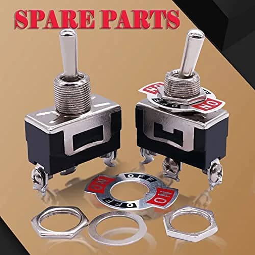 Twidec Heavy Duty SPDT Toggle Switch 16A 250V AC 3-Pin ON/Off/ON with Waterproof Cover (3-Pack) thumbnail 2