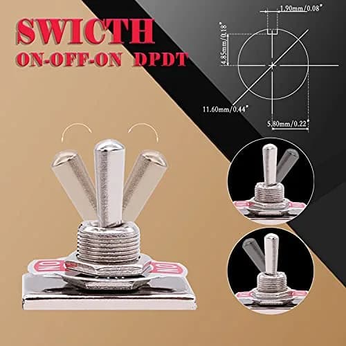 Twidec Heavy Duty Toggle Switch 16A 250V AC | Waterproof Metal Cap (33x20x57mm) thumbnail 6