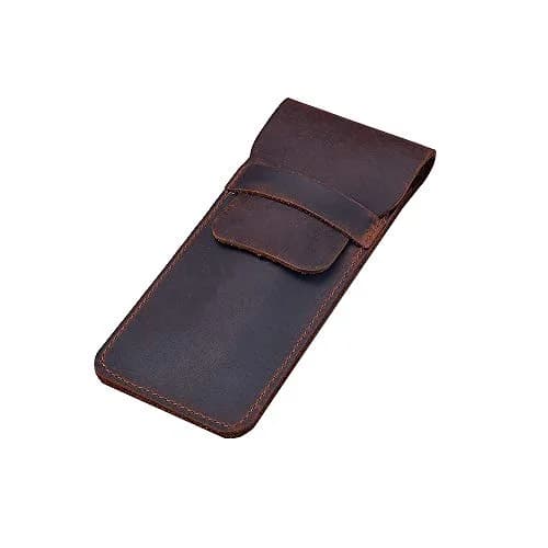 Daimay Handmade Crazy Horse Leather Pen Case Holder | 16cm x 7cm (6.3 x 2.2 inch) thumbnail 1