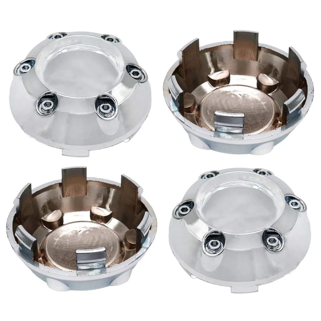 AUTUT Silver Wheel Center Caps 67mm Outer Diameter | 4-Piece Set for Cars and Trucks