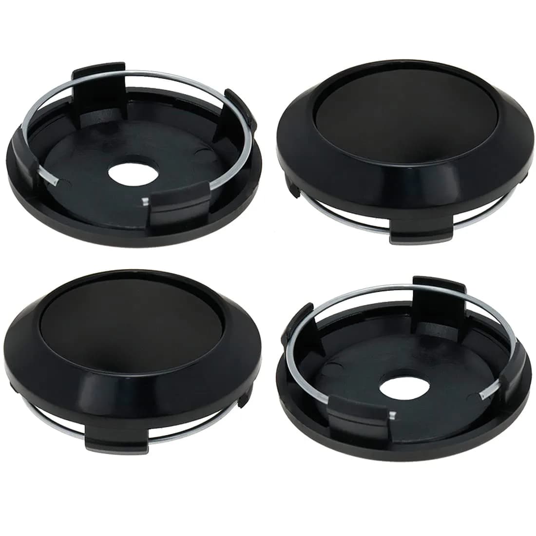 AUTUT Black Wheel Center Caps 64mm (2.51") Outer Diameter | Protects Hubs & Bolts