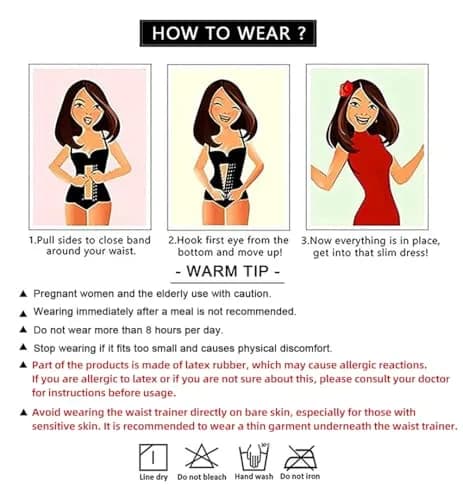 YIANNA Latex Waist Trainer for Women Underbust Corset Hourglass Body Shaper 4 Hooks, Black Small | Instantly Sculpts 2-4 Inches thumbnail 5