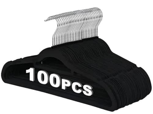 ZENY Velvet Hangers 100 Pack for Suits, Coats, Dresses | Space Saving & Non Slip thumbnail 8