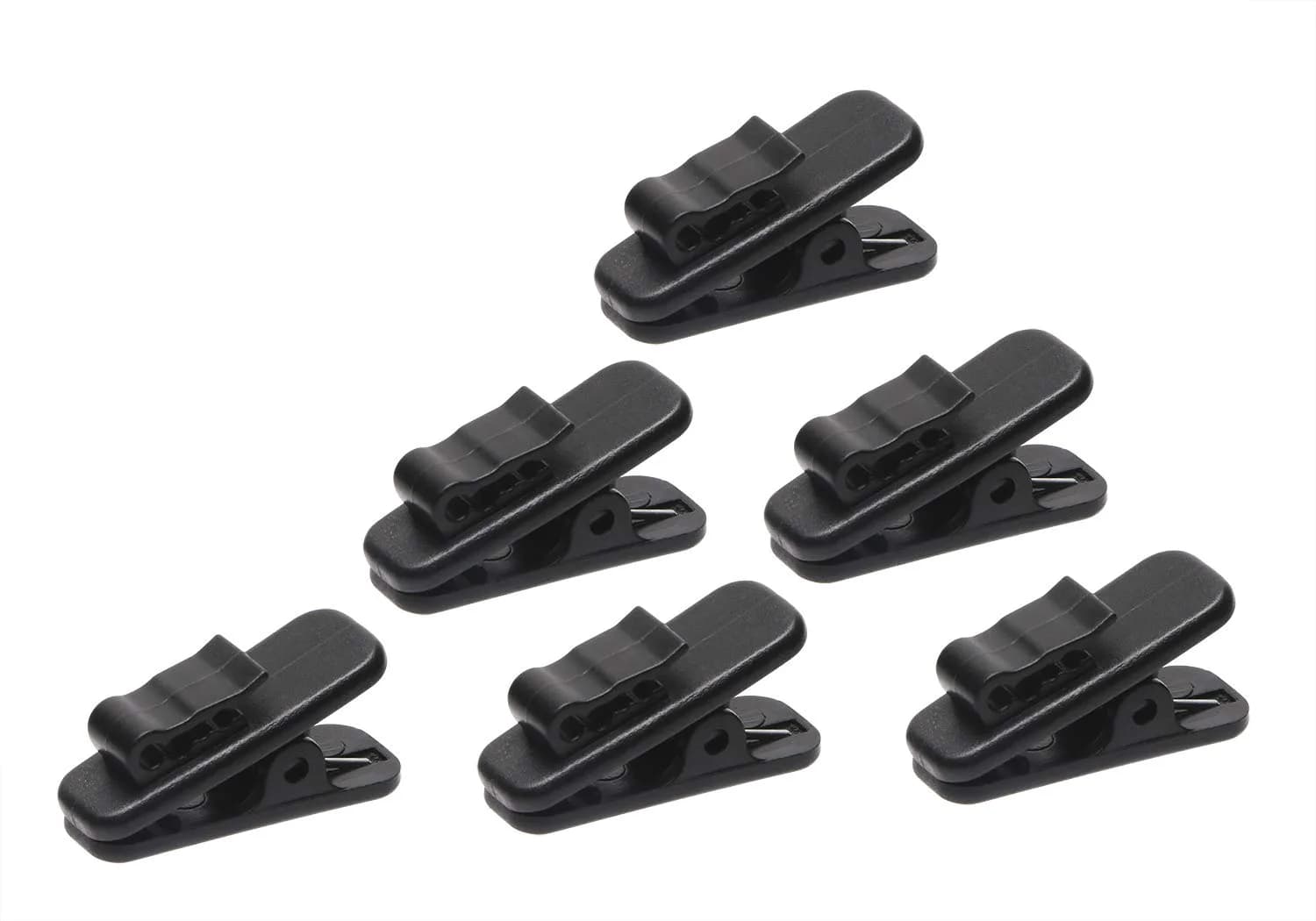 Mini Skater Black Earphone Wire Clips 6Pcs | Tangle Free Cord Management for 1.5mm Round Wires - main product image
