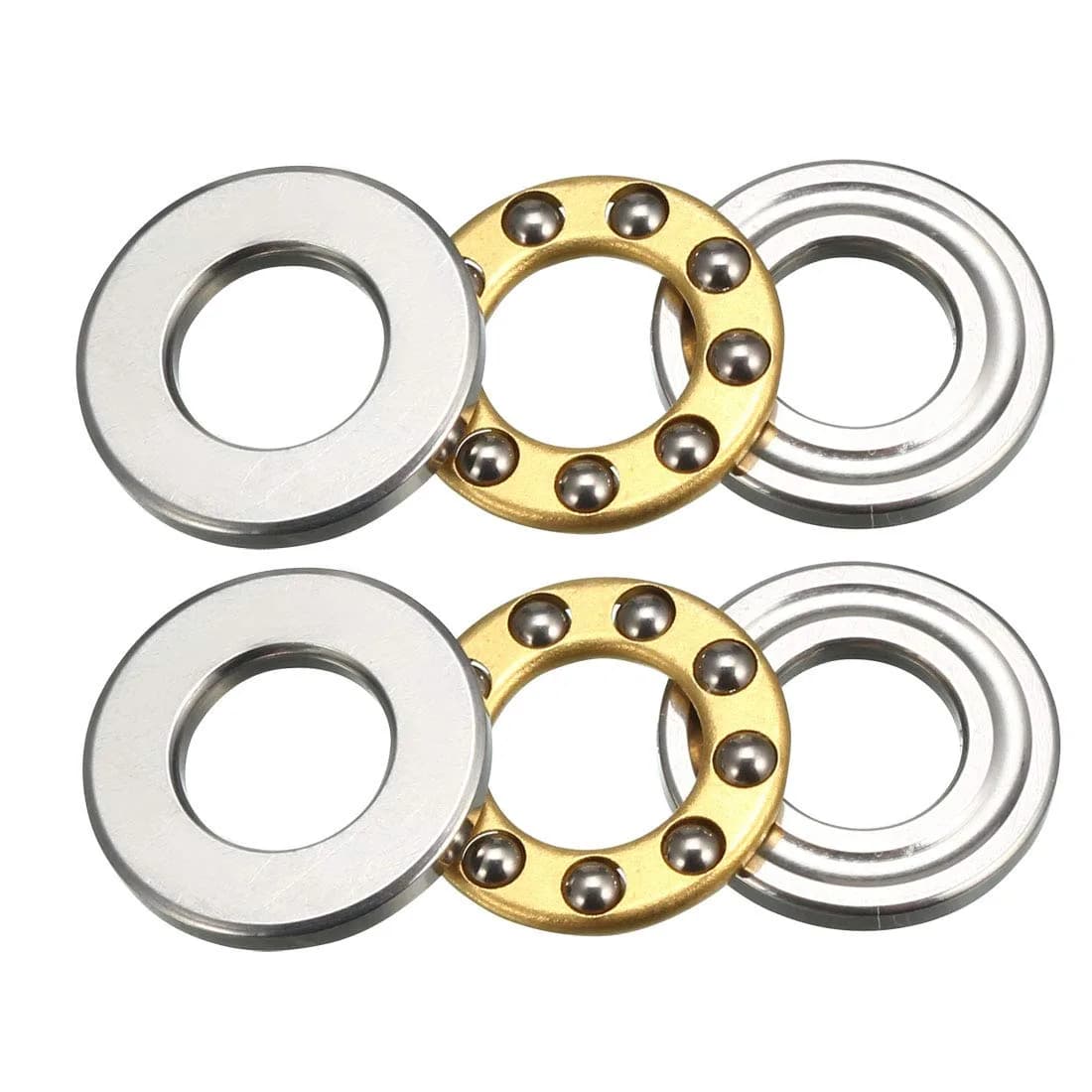uxcell F6-12M Thrust Ball Bearings 6mm x 12mm x 4.5mm Chrome Steel Single Direction 2pcs | Industrial Grade Bearing for Axial Loads