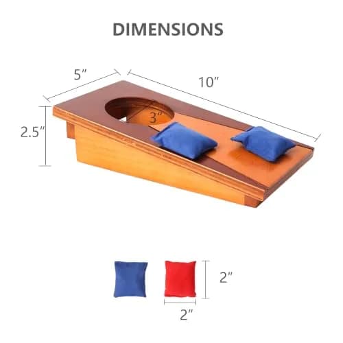 GSE Mini Tabletop Cornhole Toss Game Set with 8 Bean Bags, 10" x 5" | Compact Office & Home Game thumbnail 4