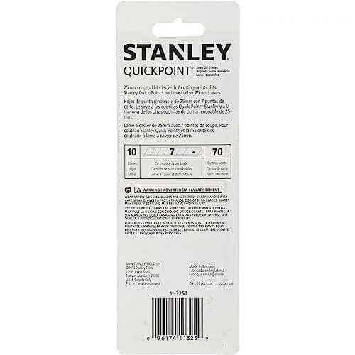 STANLEY Replacement Blade 25 mm | 4-Pack, Stainless Steel, 7-Point, Fits Most Snap-Off Knives thumbnail 4