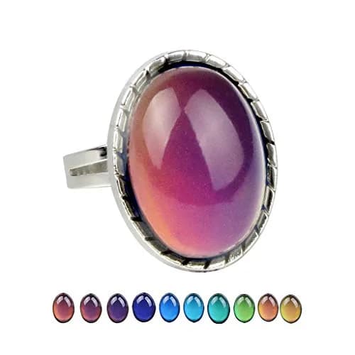 Carykon Classic Oval Mood Ring Adjustable Size | Color-Changing Magic for Lovers & Friends thumbnail 2