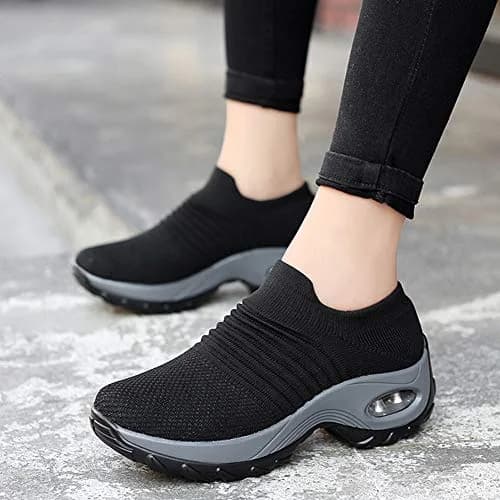 Slow Man Women's Walking Shoes Sock Sneakers Mesh Slip On Air Cushion 10 | Breathable, Lightweight & Comfortable thumbnail 2