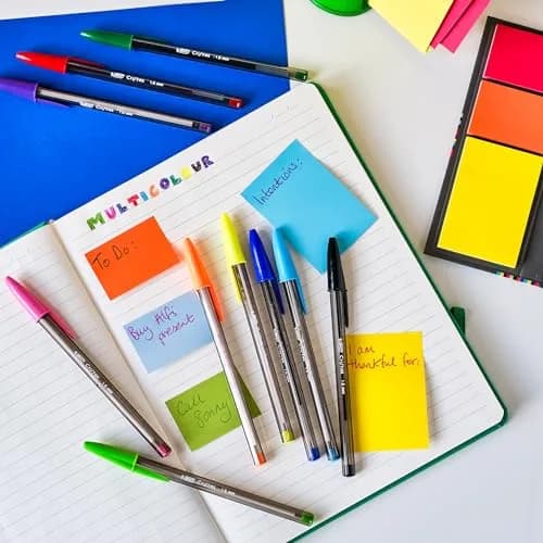 BIC Cristal Multicolour Ballpoint Pens 15 Pack | Wide 1.6mm Tip for Colourful Writing in Assorted Colours thumbnail 7