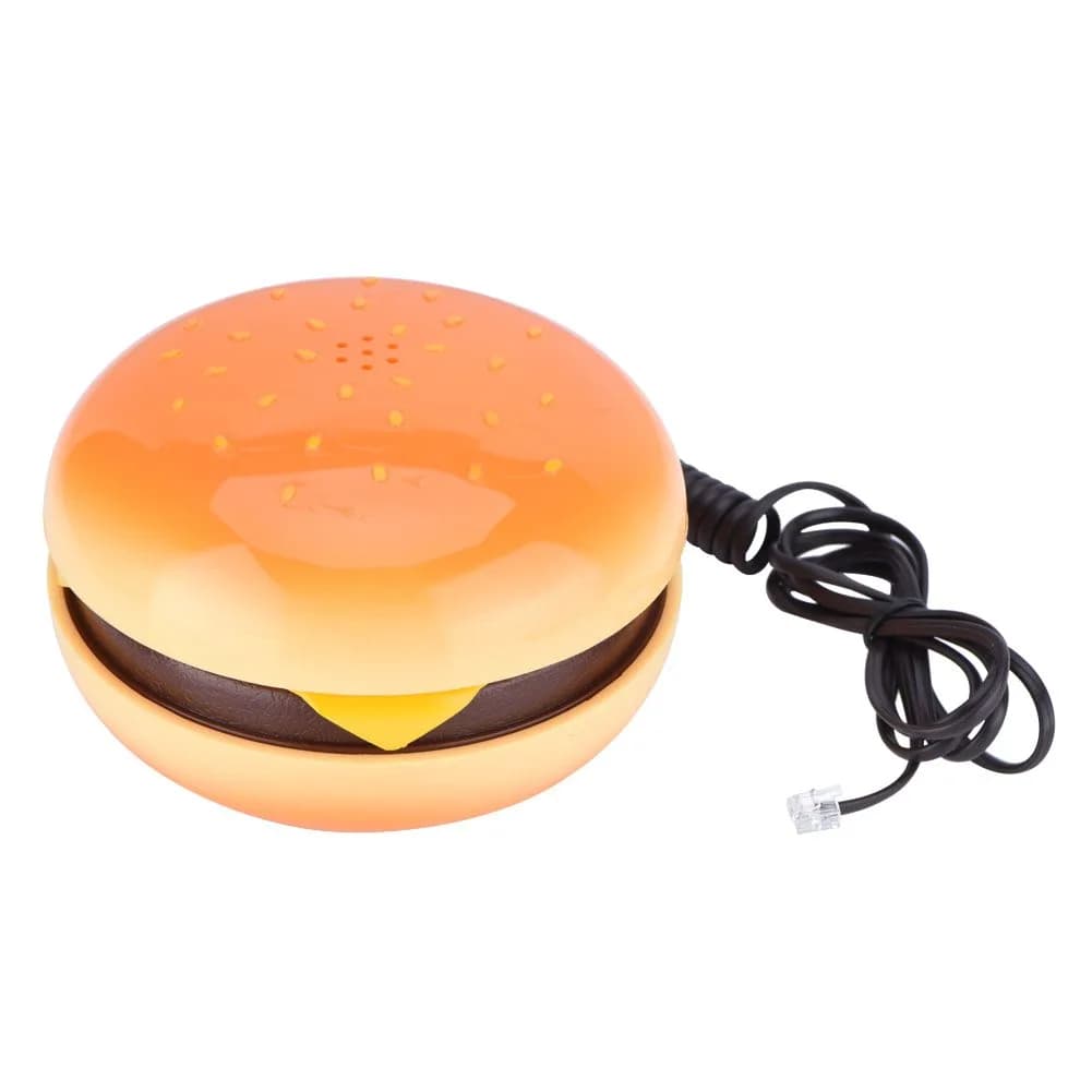 Zerone Hamburger Phone | Novelty Retro Landline with Voice Dial & Flash Function (11x11x6.5cm, 288g) - main product image