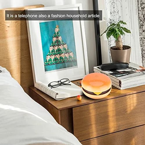 Zerone Hamburger Phone | Novelty Retro Landline with Voice Dial & Flash Function (11x11x6.5cm, 288g) thumbnail 3